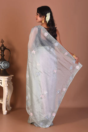 Pesta Green Blended Organza Saree - Keya Seth Exclusive