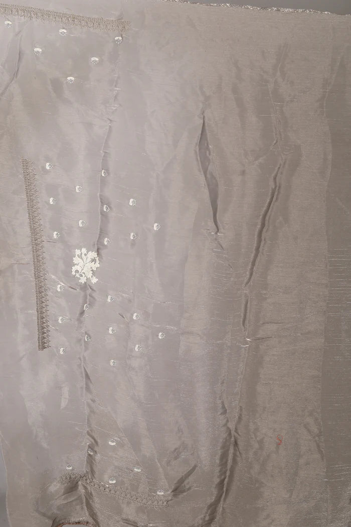 Grey Organza Blended Saree - Keya Seth Exclusive