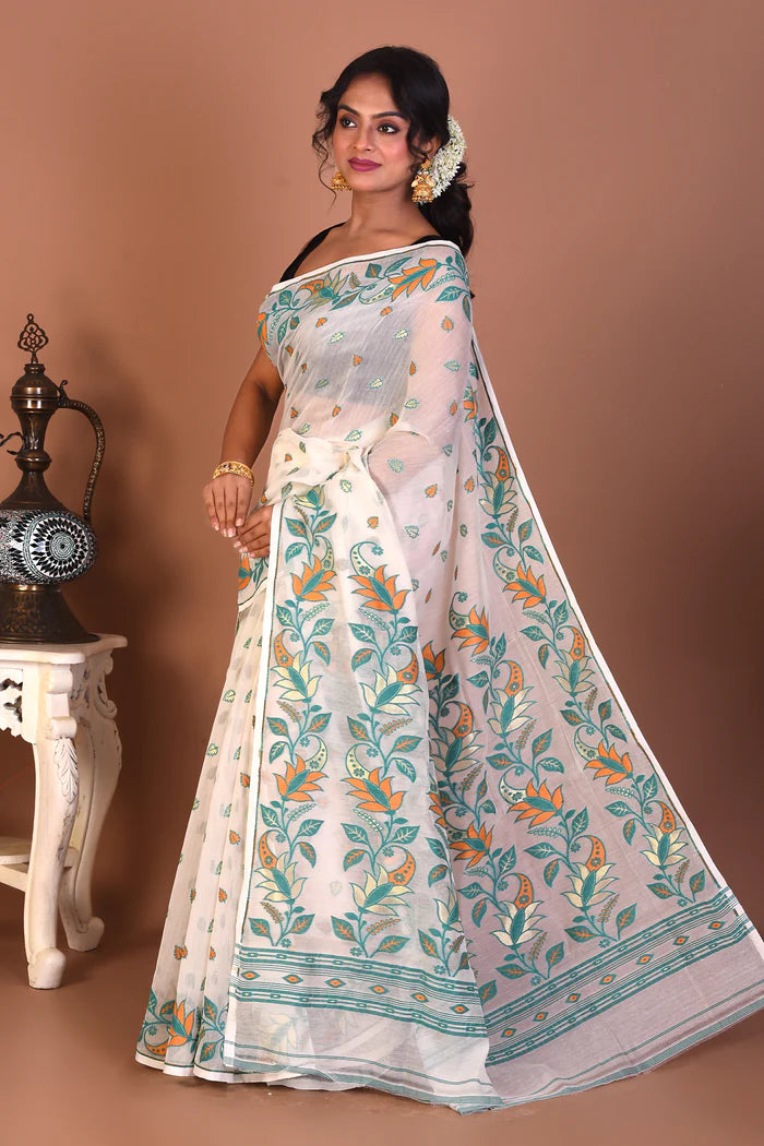 White Jamdani Saree - Keya Seth Exclusive
