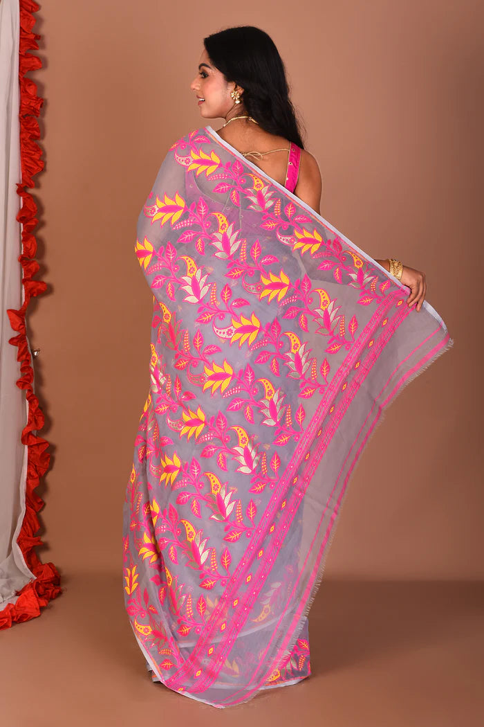 Grey Jamdani Saree - Keya Seth Exclusive