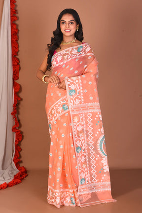Peach Jamdani Saree - Keya Seth Exclusive