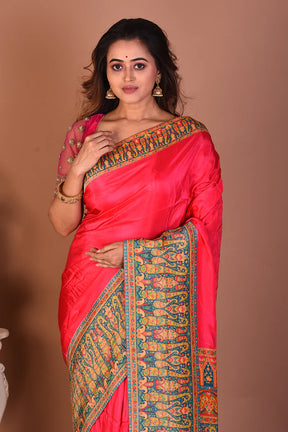 Pink Blended Printed Silk Saree - Keya Seth Exclusive