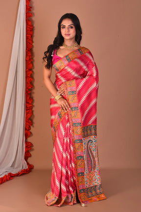 Pink Blended Printed Silk Saree - Keya Seth Exclusive