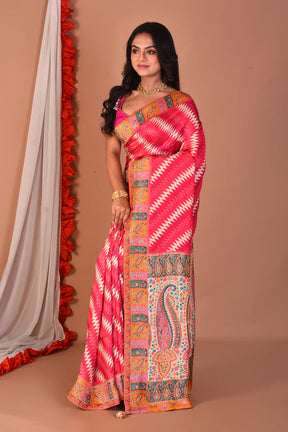 Pink Blended Printed Silk Saree - Keya Seth Exclusive