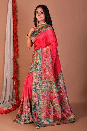Pink Blended Printed Silk Saree - Keya Seth Exclusive