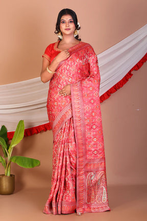 Red Blended Printed Silk Saree - Keya Seth Exclusive