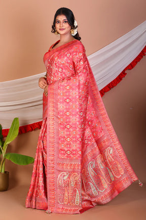 Red Blended Printed Silk Saree - Keya Seth Exclusive