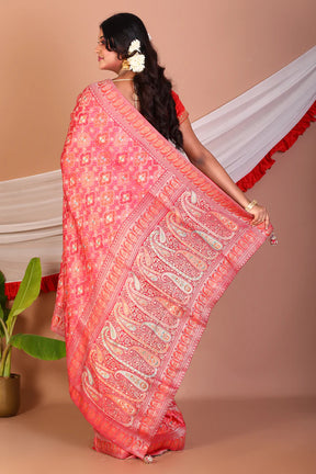 Red Blended Printed Silk Saree - Keya Seth Exclusive