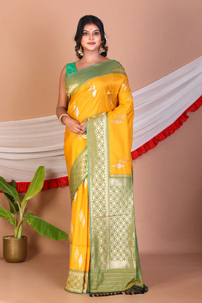 Yellow Blended Silk Saree - Keya Seth Exclusive