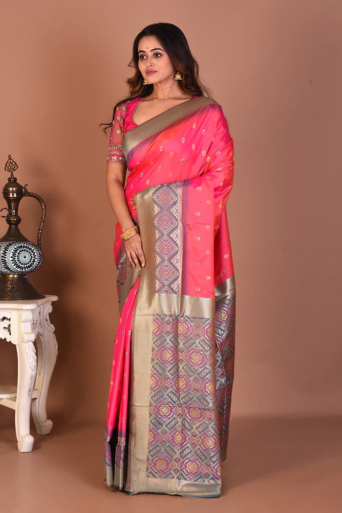 Pink Blended Silk Saree - Keya Seth Exclusive