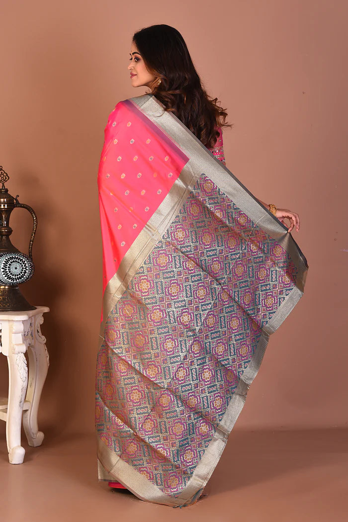 Pink Blended Silk Saree - Keya Seth Exclusive
