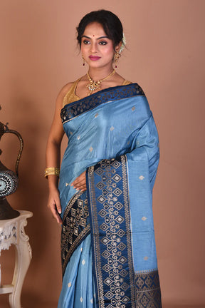 Blue Blended Dola Silk Saree - Keya Seth Exclusive