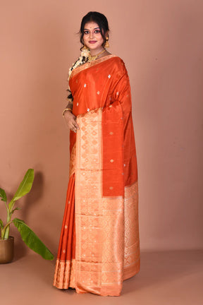 Rust Blended Silk Saree - Keya Seth Exclusive