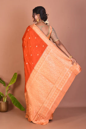 Rust Blended Silk Saree - Keya Seth Exclusive
