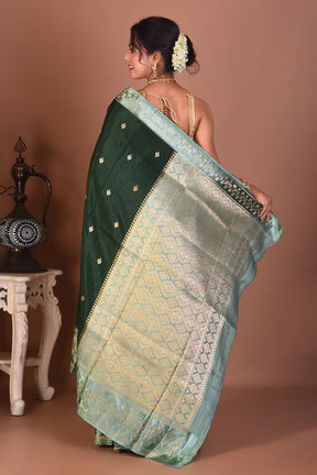 Green Blended Dola Silk Saree - Keya Seth Exclusive