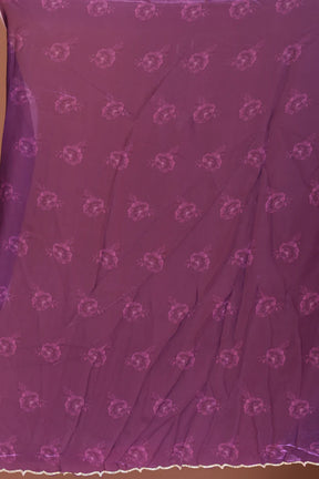 Offwhite & Purple Blended Organza Saree - Keya Seth Exclusive