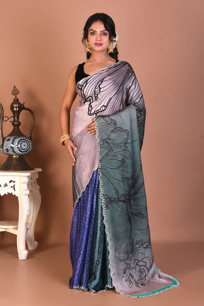 Designer Multicolored Blended Satin Silk Saree - Keya Seth Exclusive