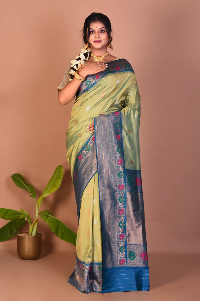Green Blended Silk Saree - Keya Seth Exclusive