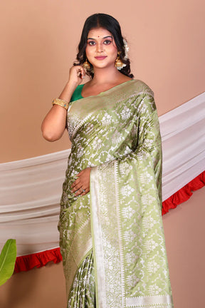 Green Blended Silk Saree - Keya Seth Exclusive