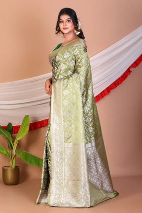 Green Blended Silk Saree - Keya Seth Exclusive