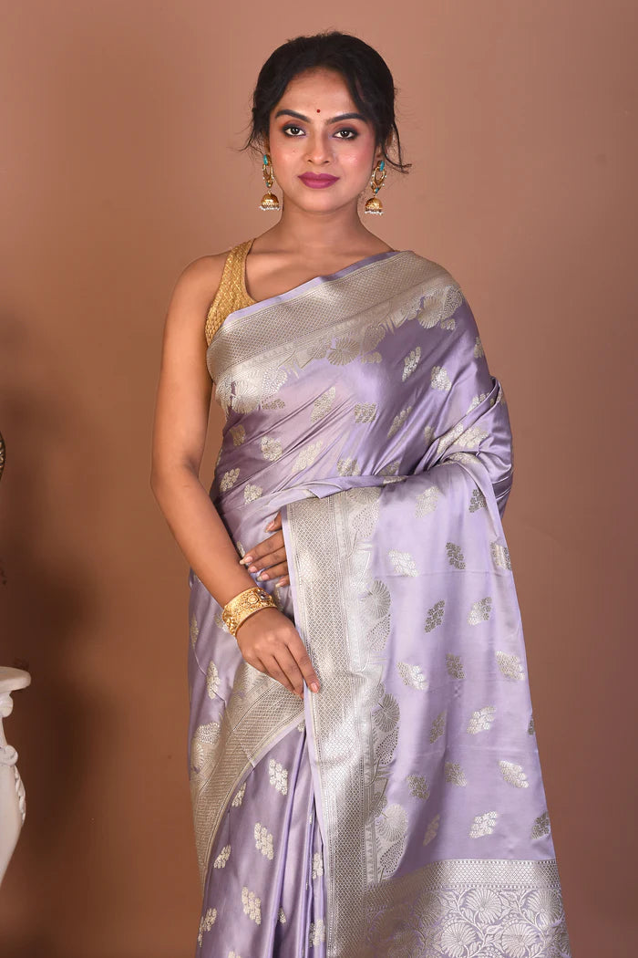 Light Purple Blended Dola Silk Saree - Keya Seth Exclusive