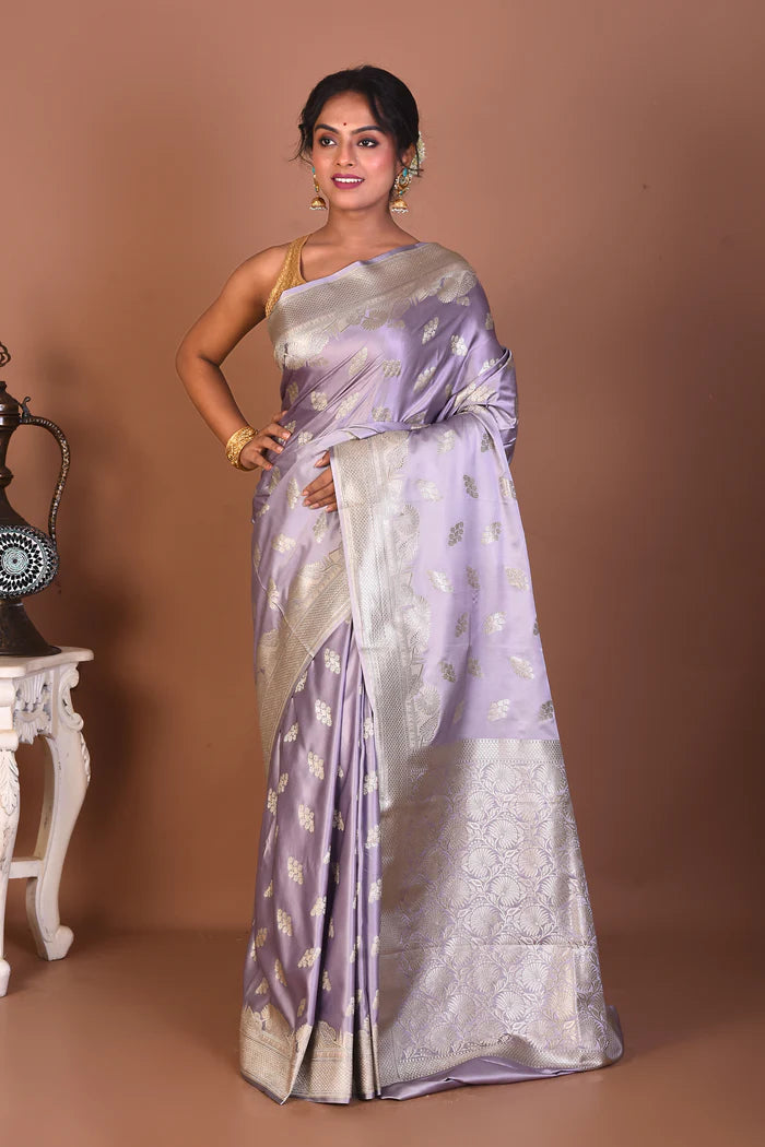 Light Purple Blended Dola Silk Saree - Keya Seth Exclusive