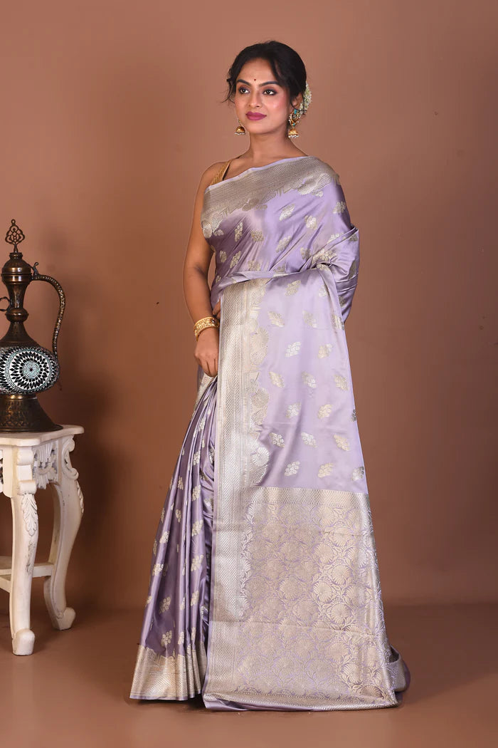 Light Purple Blended Dola Silk Saree - Keya Seth Exclusive