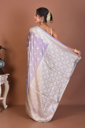 Light Purple Blended Dola Silk Saree - Keya Seth Exclusive