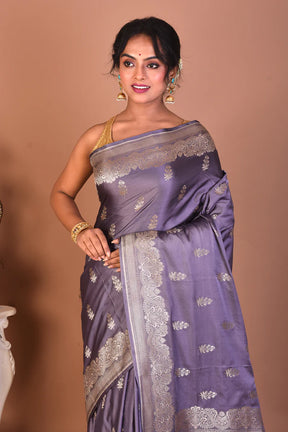 Grey Blended Dola Silk Saree - Keya Seth Exclusive