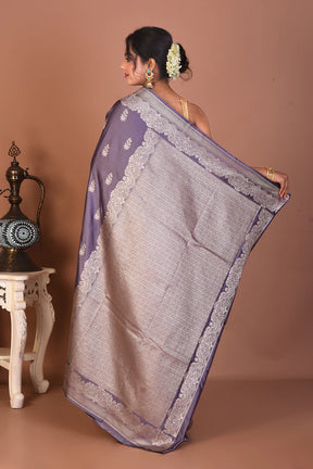 Grey Blended Dola Silk Saree - Keya Seth Exclusive