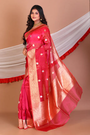Red Pure Tissue Saree - Keya Seth Exclusive