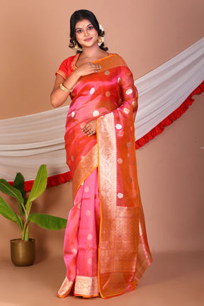 Dual Tone Pink Pure Tissue Saree - Keya Seth Exclusive