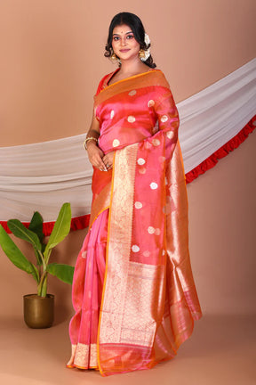 Dual Tone Pink Pure Tissue Saree - Keya Seth Exclusive