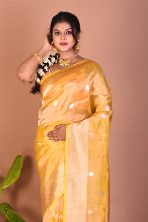 Yellow Pure Tissue Saree - Keya Seth Exclusive