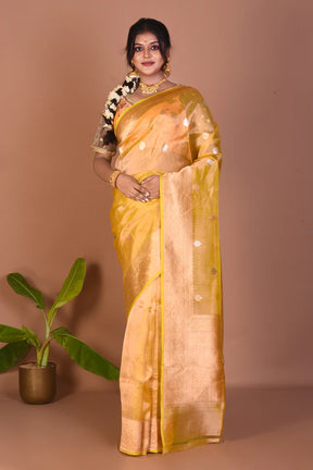 Yellow Pure Tissue Saree - Keya Seth Exclusive