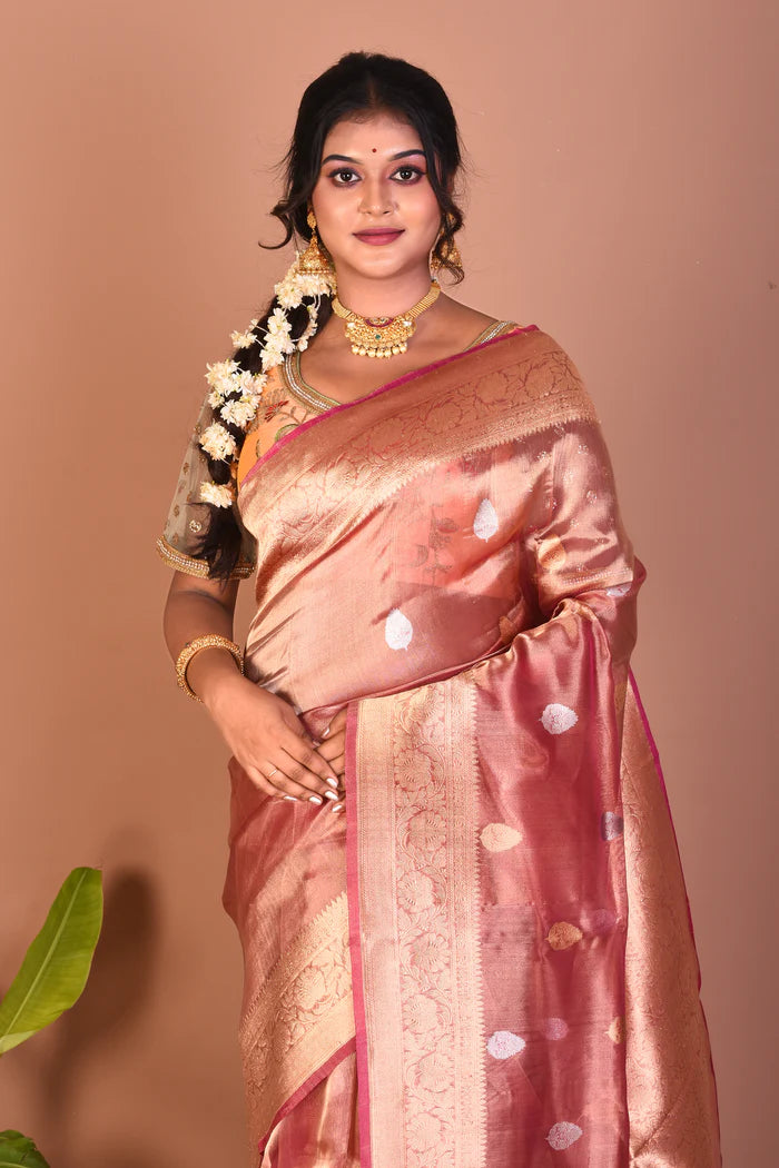 Pink Pure Tissue Saree - Keya Seth Exclusive