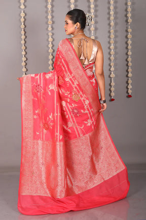 Red Blended Khaddi Saree - Keya Seth Exclusive