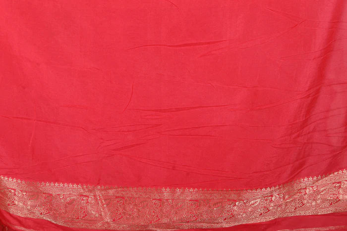 Red Blended Khaddi Saree - Keya Seth Exclusive