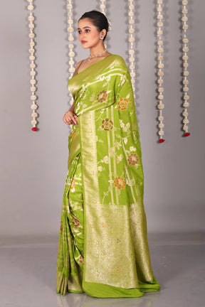 Green Blended Khaddi Saree - Keya Seth Exclusive