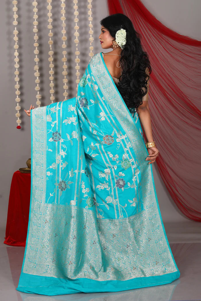 Rama Green Blended Khaddi Saree - Keya Seth Exclusive