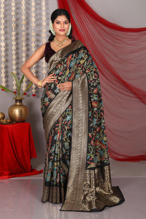 Black Pure Khaddi Saree - Keya Seth Exclusive