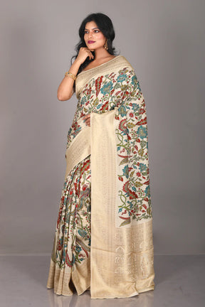 Designer Offwhite Khaddi Georgette Saree - Keya Seth Exclusive