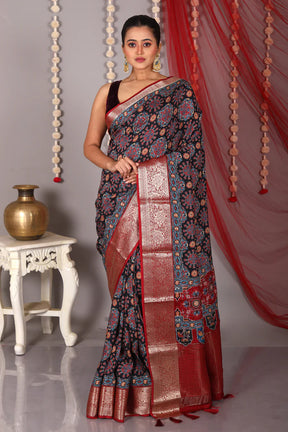 Multicolored Blended Printed Silk Saree - Keya Seth Exclusive
