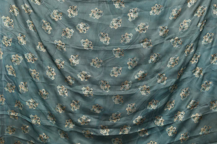 Dual Tone Green Blended Satin Silk Saree - Keya Seth Exclusive