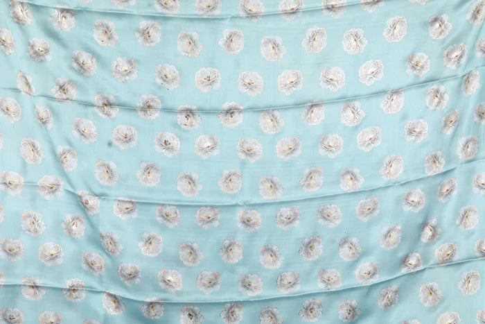 Sea Green Blended Satin Silk Saree - Keya Seth Exclusive