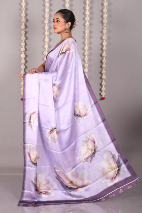Purple Blended Satin Silk Saree - Keya Seth Exclusive