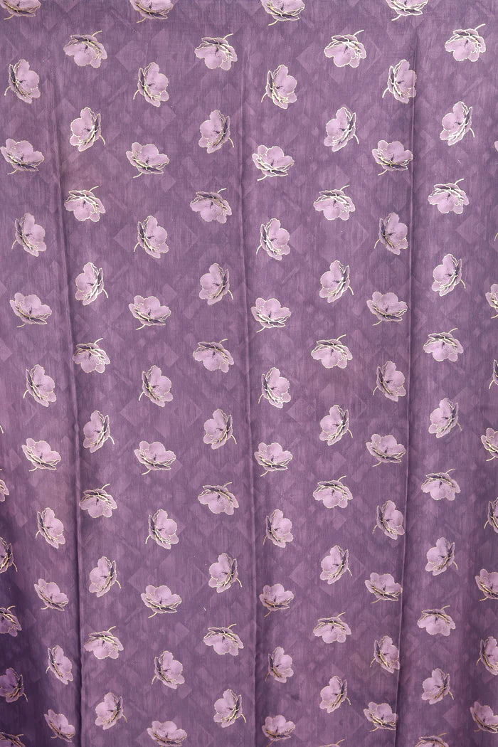 Purple Blended Satin Silk Saree - Keya Seth Exclusive