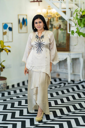 Designer White Top with Dhoti Pant - Keya Seth Exclusive