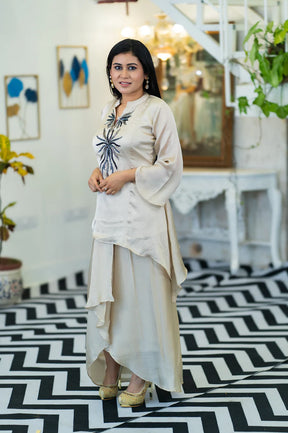 Designer White Top with Dhoti Pant - Keya Seth Exclusive
