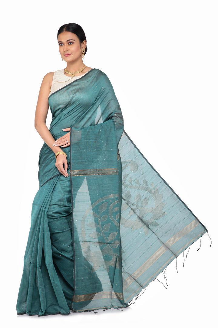 Linen Handloom Saree - Keya Seth Exclusive